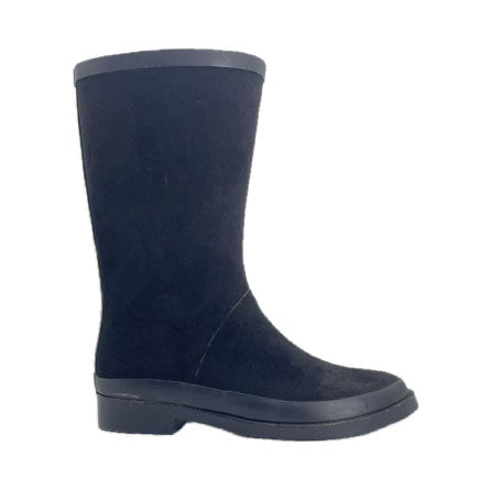 Suede riding style rain boots