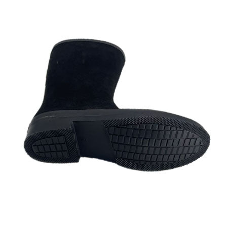 Suede riding style rain boots