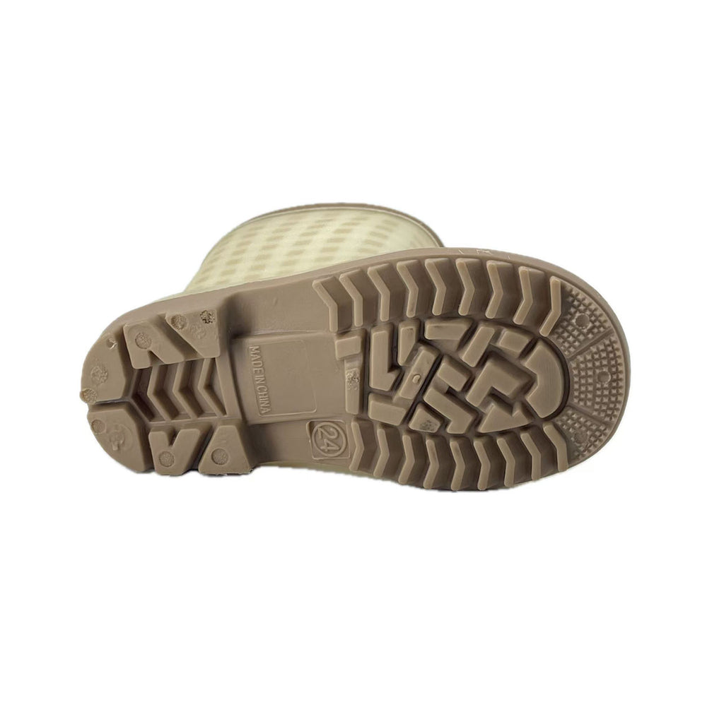 Retro Matte Plaid Children's Rain Boots