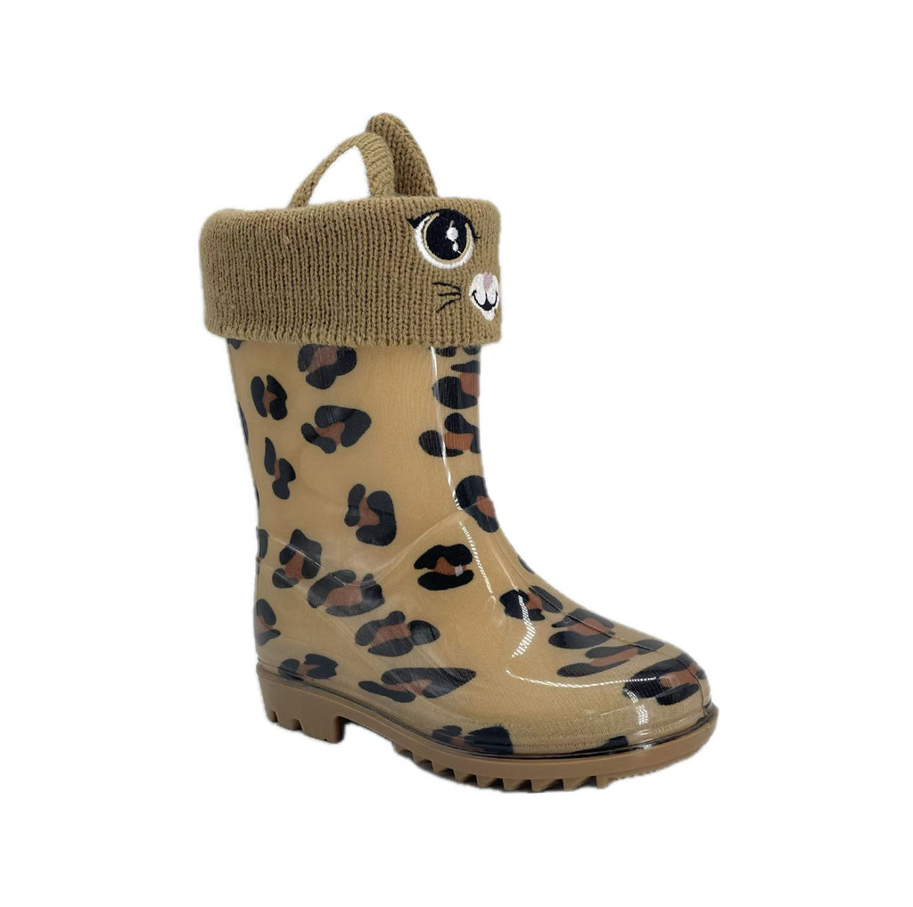 Cute leopard print children's rain boots