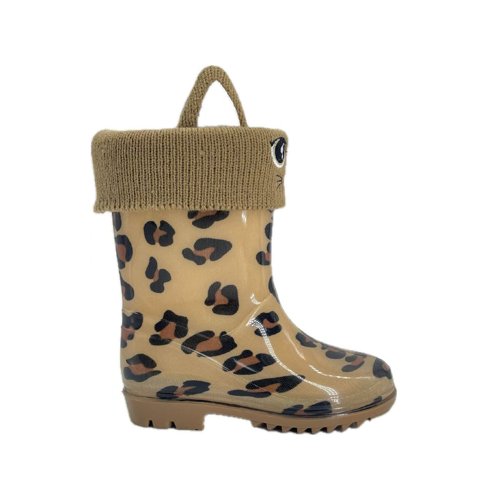 Cute leopard print children's rain boots