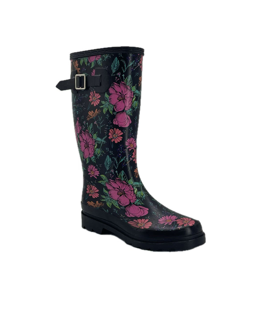 Retro style women's rain boots