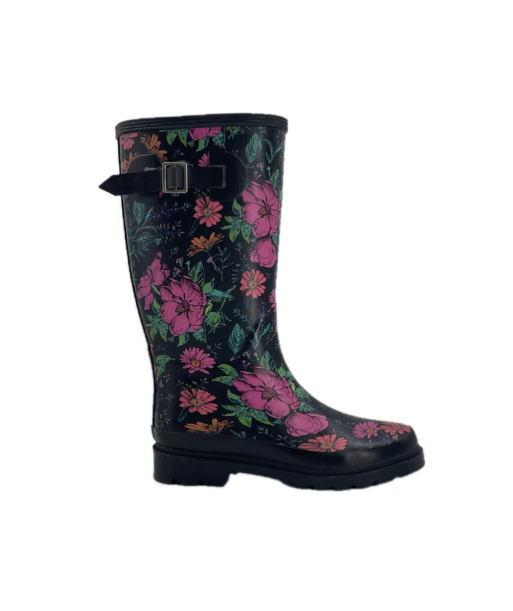 Retro style women's rain boots