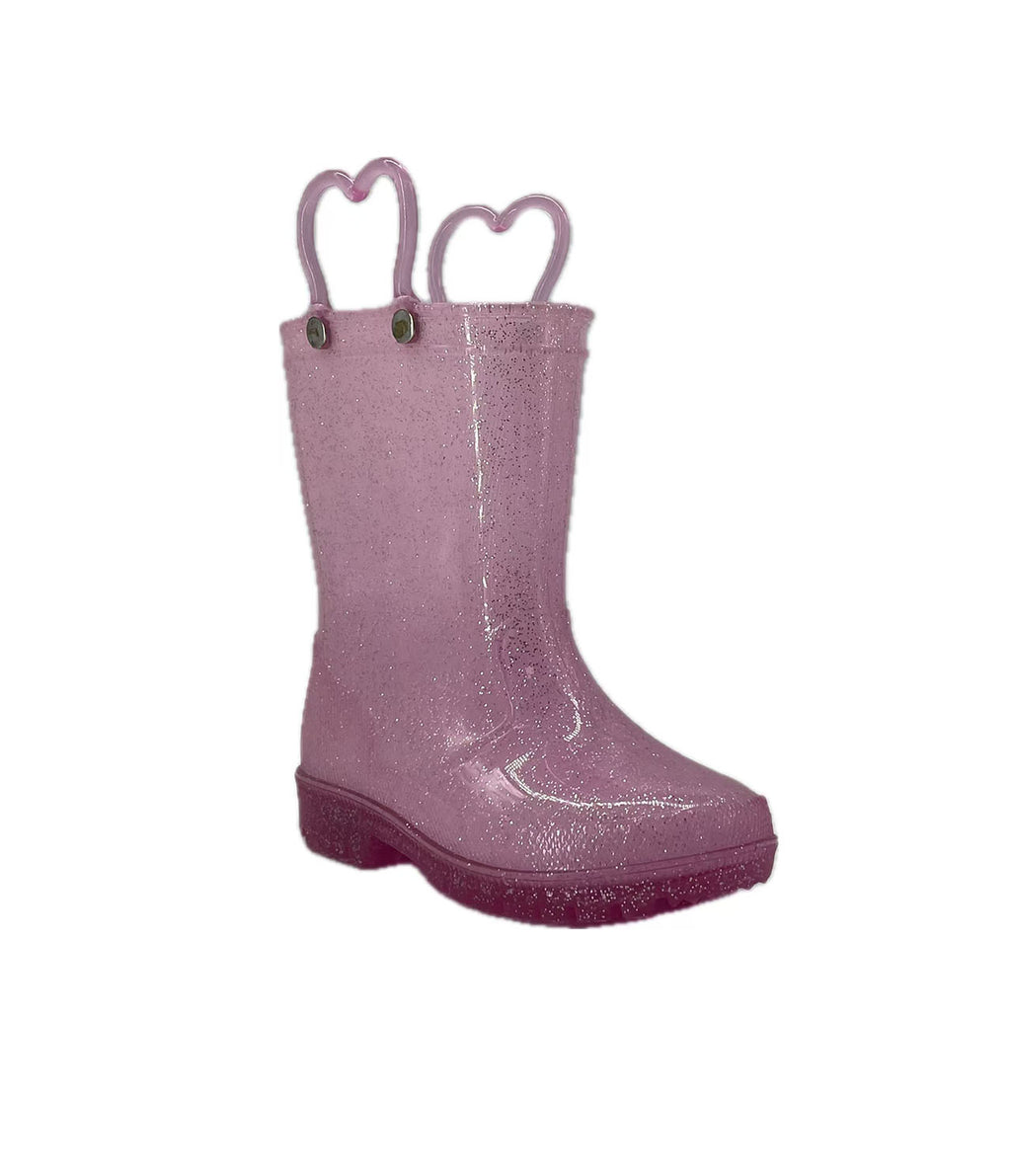 Children's rain boots with heart handles