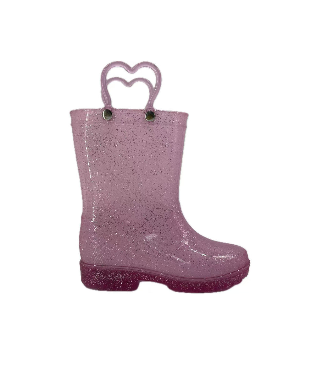 Children's rain boots with heart handles