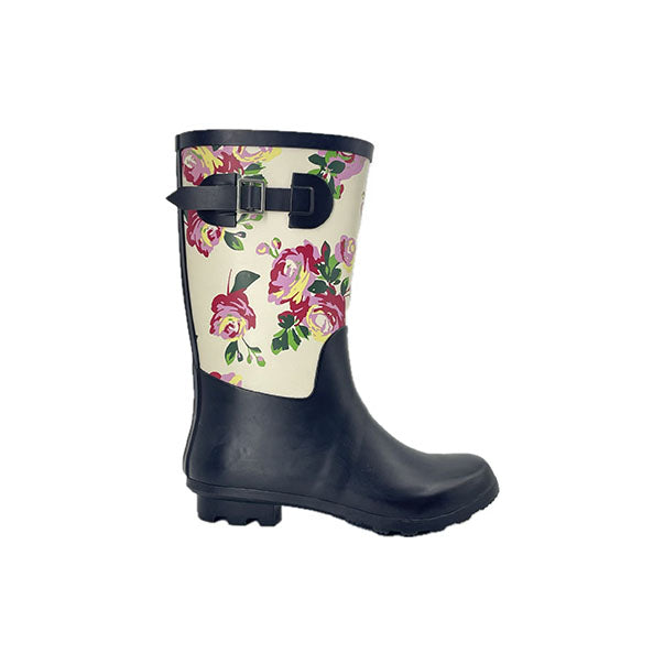 Women's fashionable climbing buckle rain boots