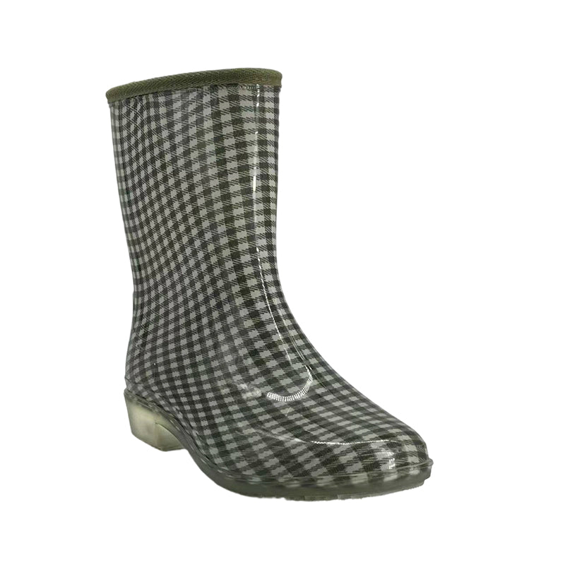 Plaid Rain Boots — Commute in Style